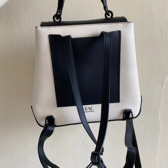 Zac Posen Eartha black and white Leather Backpack - Picture 3 of 4